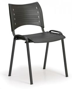 Konferenční plastová židle, černá Biedrax Z9118C, podnož černá