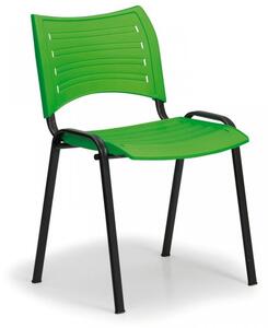 Konferenční plastová židle, zelená Biedrax Z9118Z, podnož černá