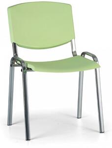 Konferenční plastová židle, zelená Biedrax Z8994Z, podnož chromovaná