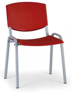 Konferenční plastová židle, červená Biedrax Z8988CV, podnož šedá
