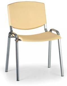 Konferenční plastová židle, žlutá Biedrax Z8994ZL, podnož chromovaná