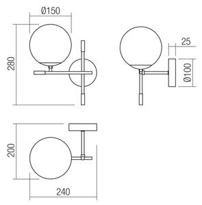 Redo 01-2945 - Nástěnné svítidlo ESSENTIAL 1xE14/28W/230V levá