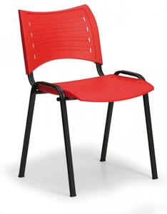Konferenční plastová židle, červená Biedrax Z9118CV, podnož černá