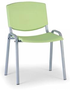 Konferenční plastová židle, zelená Biedrax Z8988Z, podnož šedá