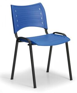 Konferenční plastová židle, modrá Biedrax Z9118M, podnož černá