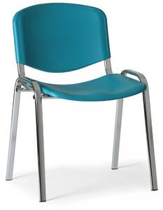 Konferenční plastová židle ISO, zelená Biedrax Z9527Z, podnož chromovaná