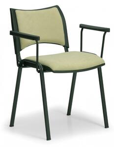 Konferenční čalouněná židle, zelená Biedrax Z9100Z