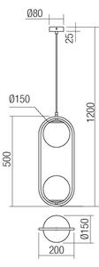 Redo 01-2626 - Lustr na lanku NIVA 2xE14/28W/230V