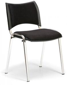 Konferenční čalouněná židle, černá Biedrax Z9106C