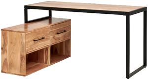 PSACÍ STŮL S ÚLOŽNÝM PROSTOREM, černá, barvy akácie, 145/115/76 cm Livetastic - Online Only psací stoly, Online Only