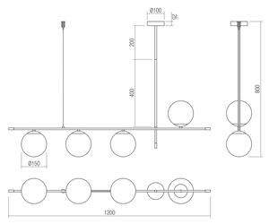 Redo 01-2949 - Lustr na lanku ESSENTIAL 4xE14/28W/230V