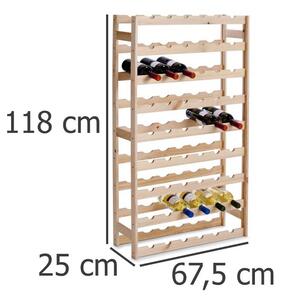 Dřevěný stojan na víno, 54 lahví, ZELLER