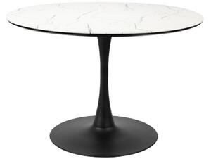 White Label Bílý mramorový jídelní stůl WLL MARU 110 cm