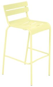 Citronově žlutá kovová barová židle Fermob Luxembourg 80 cm