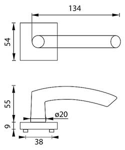 Dveřní kování MP Nero-HR (BROUŠENÁ NEREZ), klika-klika, Otvor na cylindrickou vložku PZ, MP BN (broušená nerez)
