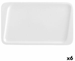 Talíř na zákusky Quid Chef Keramický Bílý 25 x 15 cm (6 kusů) (Pack 6x)
