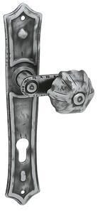 Dveřní kování MP Agave (KOVANÁ ŠEDÁ), klika-klika, Otvor na cylindrickou vložku PZ, MP KOVANÉ, 72 mm