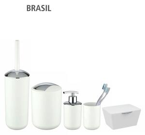 Koupelnový koš BRASIL WHITE, odpadkový koš,2 l, barva bílá, WENKO