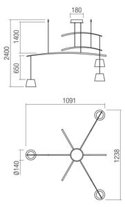 Redo 01-1524 - LED Lustr na lanku LOLLI 3xLED/6W/230V bílá