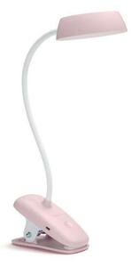 Philips Donutclip stolní LED lampa na klip 1x3W 175lm 4000K IP20 USB, krokové stmívání, růžová