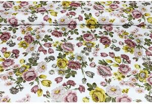 Dekorační látka Bavlna Vintage květiny, š. 140 cm Vícebarevná Vzorek (10x10 cm +/-1 cm)