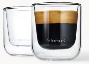 Dvouplášťový skleněný pohárek na espresso Nero, 2 ks
