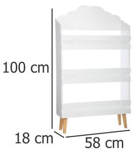 Regál do dětského pokoje, bílý, 58 x 18 x 100 cm