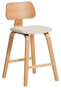 Kave Home Čalouněná dubová barová židle Gena 66 cm