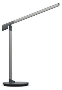 Philips Sword stolní LED lampa 1x14W 450lm 2700/4000/6500K IP20 USB, krokové stmívání, šedá