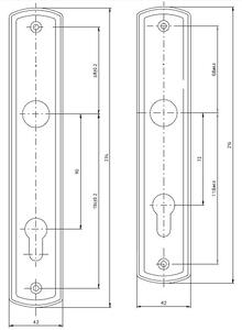 Dveřní kování ROSTEX PREMIO (CHROM LESKLÝ - NEREZ), klika-klika, Otvor pro obyčejný klíč BB, ROSTEX Chrom lesklý-nerez, 72 mm