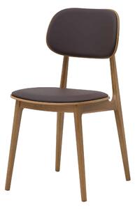 Dřevěná židle Verde rustik s hnědou koženkou