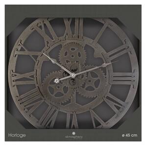 Nástěnné hodiny, kulaté, černé, průměr 45 cm