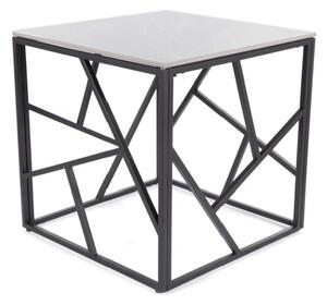 Designový odkládací stolek PIM 3 - šedý mramor / černý