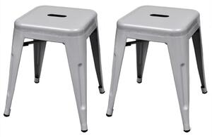 Stohovatelné stoličky 2 ks šedé kov