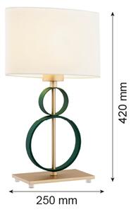 Argon 8317 - Stolní lampa PERSEO 1xE27/15W/230V 42 cm krémová/zelená