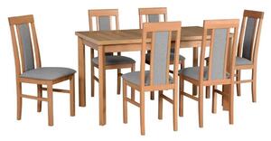 Drewmix Jídelní set 1+6, stůl MODENA 1 P a bukové židle NILO 2