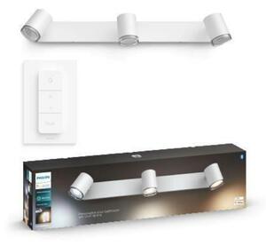 PHILIPS HUE Hue White Ambiance Bodové koupelnové svítidlo Philips Adore BT 8719514340893 LED GU10 3x5W 3x350lm 2200-6500K IP44 230V, bílé s dálkovým ovladačem a Bluetooth
