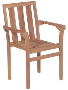 Stohovatelné zahradní židle 2 ks masivní teakové dřevo