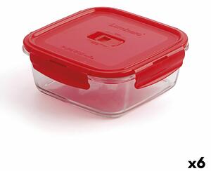 3804 Hermetická obědová krabice Luminarc Pure Box Červený 1,22 L Sklo (6 kusů)