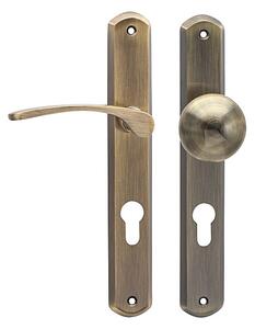 Dveřní kování COBRA LAURA (OFS), klika-klika, Otvor pro obyčejný klíč BB, COBRA OFS (bronz česaný), 90 mm