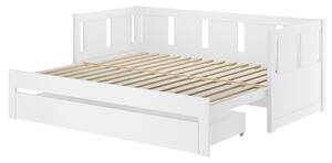 Rozkládací postel Relax včetně 2ks matrací Logan - bílá - masiv borovice Bílá 90x200/180x200 cm
