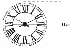 Nástěnné hodiny v retro stylu, kovové, 88 cm