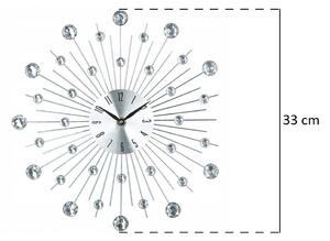 Nástěnné hodiny s krystaly, průměr 33 cm