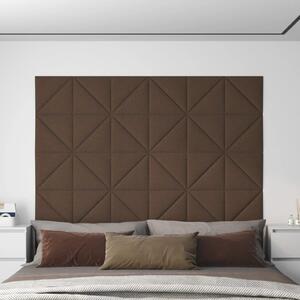 Nástěnné panely 12 ks hnědé 30 x 30 cm textil 0,54 m²