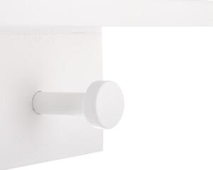 Bílá dětská polička CLOUD, 4 háčky, 48 x 22 x 12 cm