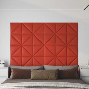 Nástěnné panely 12 ks červené 30 x 30 cm umělá kůže 0,54 m²