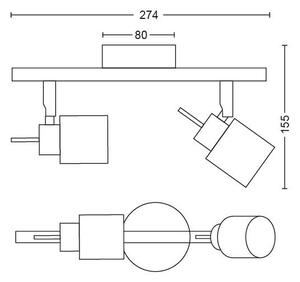 Philips - Bodové svítidlo MERANTI 2xGU10/35W/230V bílá