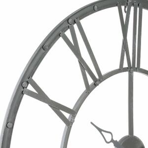 Kovové nástěnné hodiny, šedé, 70 cm, Atmosphera