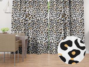 Biante Bavlněný závěs Sandra SA-409 Leopardí vzor na bílém 150x140 cm
