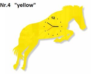 Designové nástěnné hodiny ve tvaru koně Žlutá